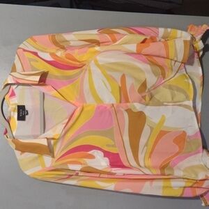 Vici shirt balloon sleeve 60s 70s retro print